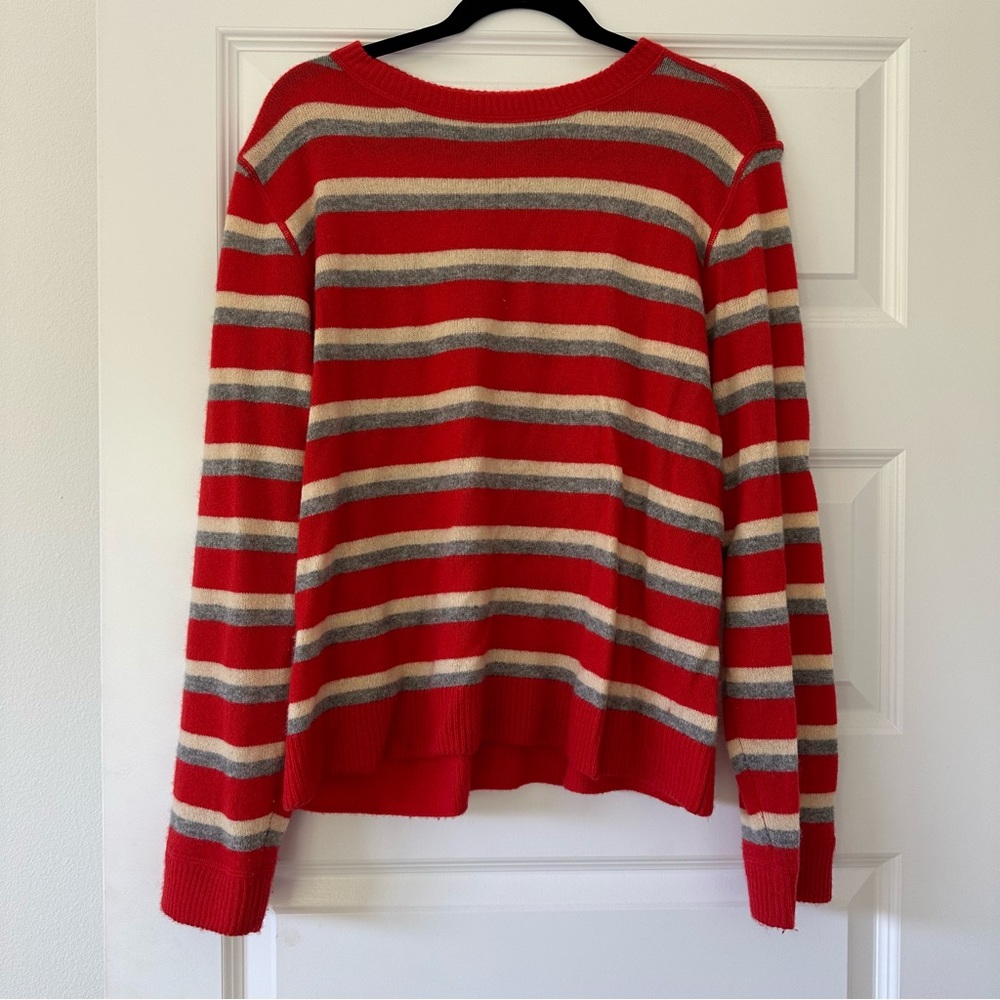 REFORMATION
Cashmere Boyfriend Sweater In Paprika Multi Stripe
